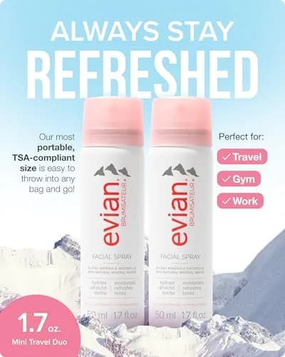 BRUMISATEUR Evian Facial Spray 100ml (3.4 Fl Oz) | Hydrating Mineral Water Mist for Face & Skin thumbnail 2