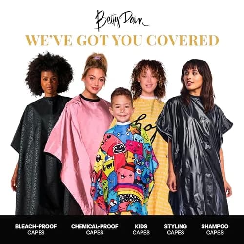 Betty Dain Zephyr Bleach-Proof Styling Cape 45" x 60" Black | Waterproof & Colorproof thumbnail 8