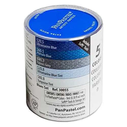 PanPastel Artist Pastels Blues Set 9ml Pans (5 Colors) | Professional Artist Pastels, Unique Pan Format thumbnail 1