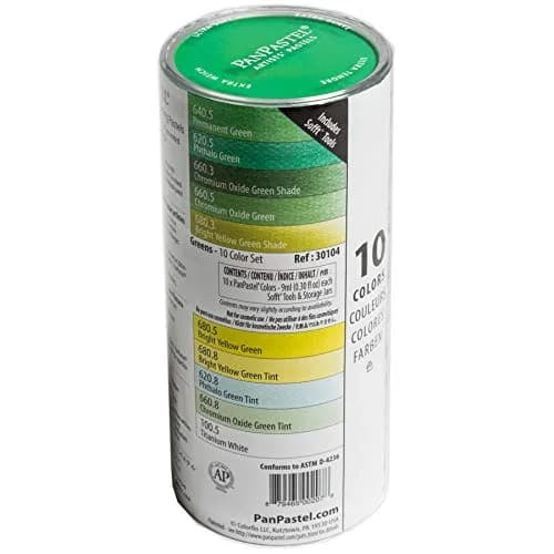 PanPastel Artist Pastels Greens Set 10 Color 9ml Pans | Professional Grade Art Pastels for Landscapes thumbnail 1