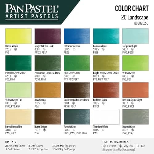 PanPastel Landscape Set 20 Colors 9ml Each | Professional Artist Pastels with Sofft Tools thumbnail 4