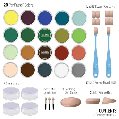 PanPastel Landscape Set 20 Colors 9ml Each | Professional Artist Pastels with Sofft Tools thumbnail 3