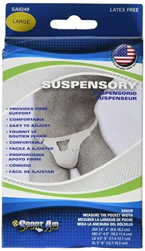 SportAid Suspensory with Elastic Waist Band, Large | Fits 4.5-5 inches, Supports Hip & Waist thumbnail 1