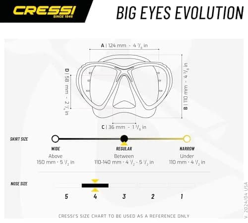 Cressi Big Eyes Evolution Dive Mask | Unprecedented Comfort & Visibility (70-120 chars) thumbnail 5