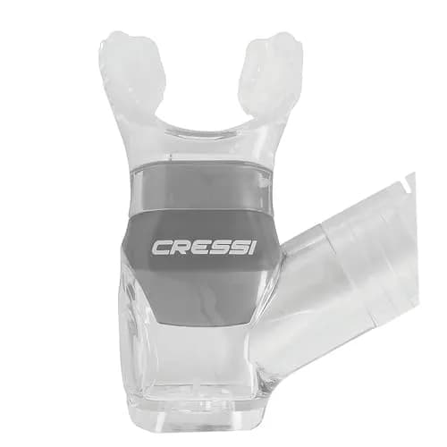 CRESSI Supernova Dry Snorkel Clear/Grey | Wide Elliptical Bore for Easy Breathing thumbnail 3