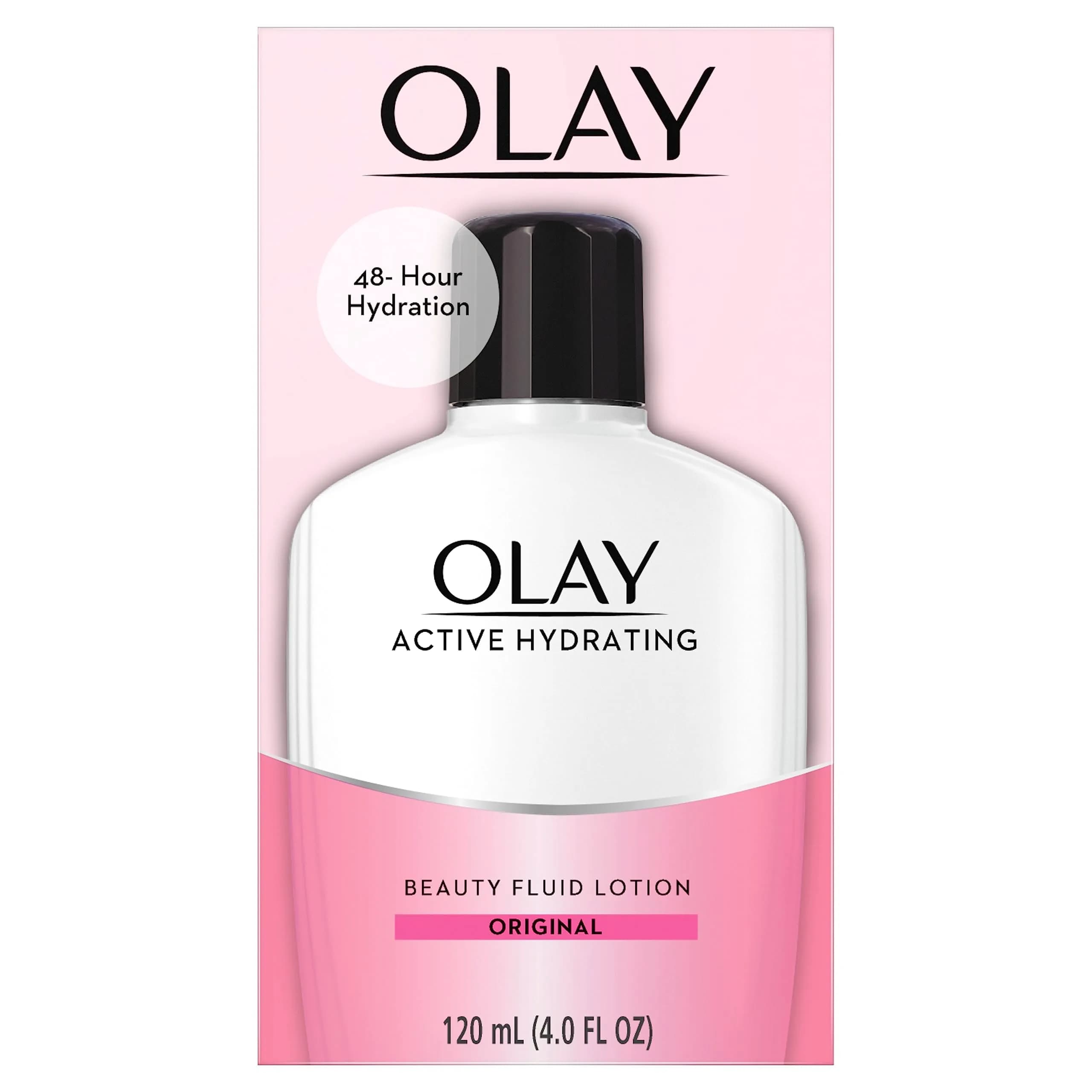 Olay Active Hydrating Beauty Fluid Lotion Original 120ml (4 Fl Oz) | Dermatologically Tested for Dry Skin - main product image