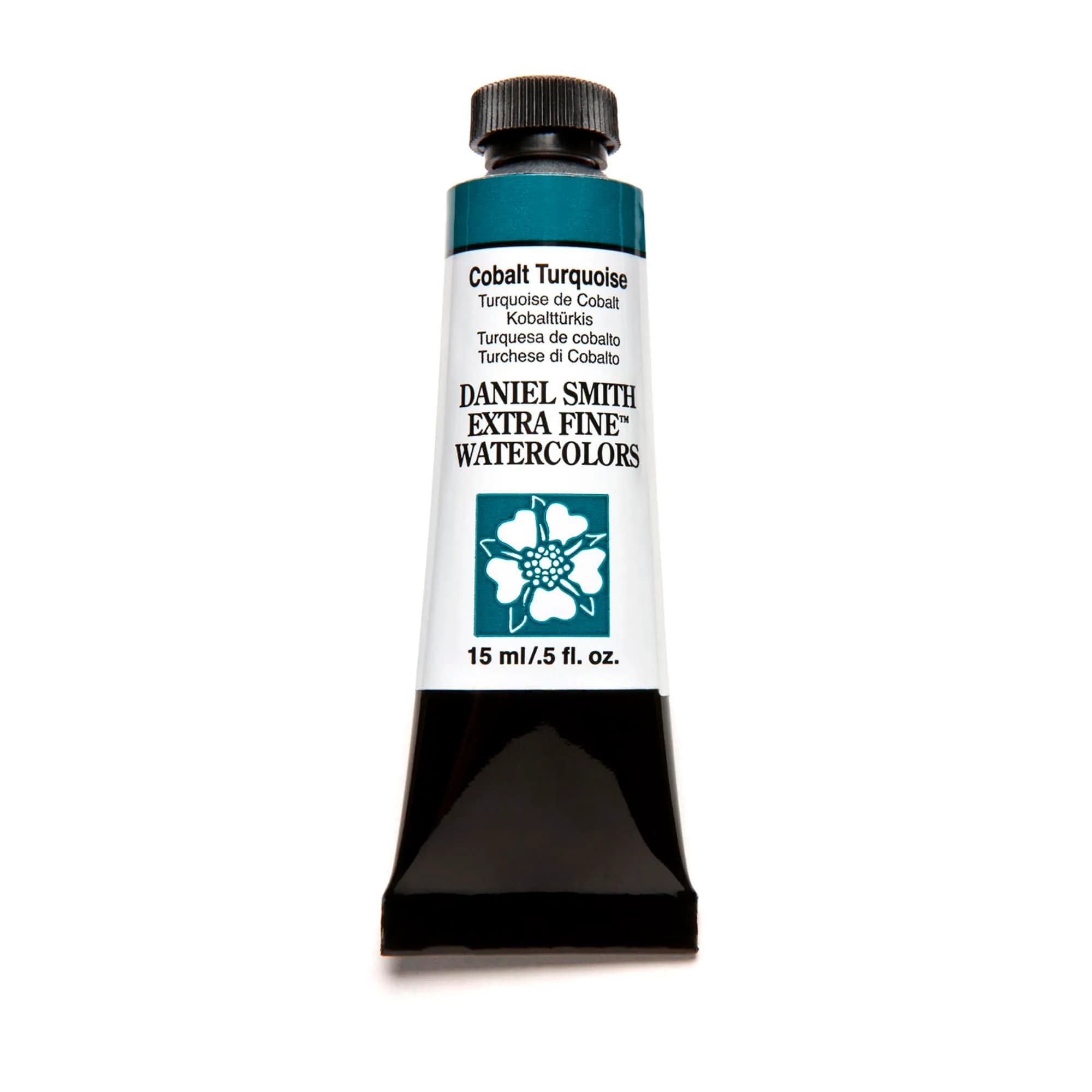 DANIEL SMITH Cobalt Turquoise Extra Fine Watercolor Paint 15ml (0.5 Fl Oz) Tube - main product image