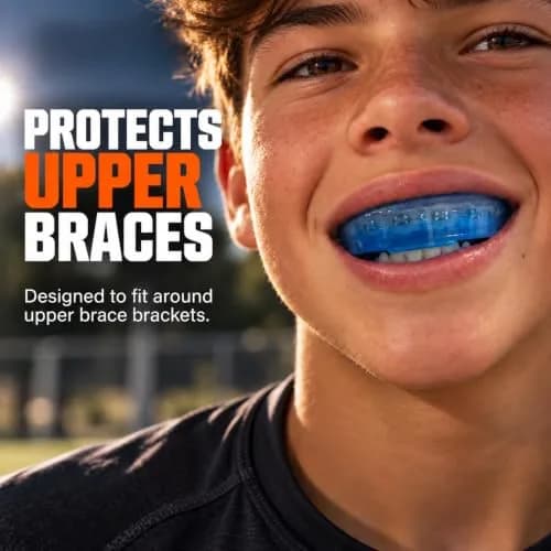 Shock Doctor Mouth Guard for Braces, Pink, Adult | Full Upper Teeth Protection for Braces & Sports thumbnail 2