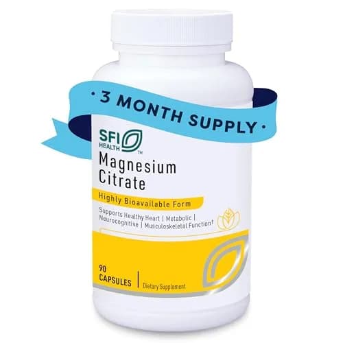 SFI Health Magnesium Citrate Supplement 90 Capsules | Readily Soluble, Supports Energy & Bone Health thumbnail 1