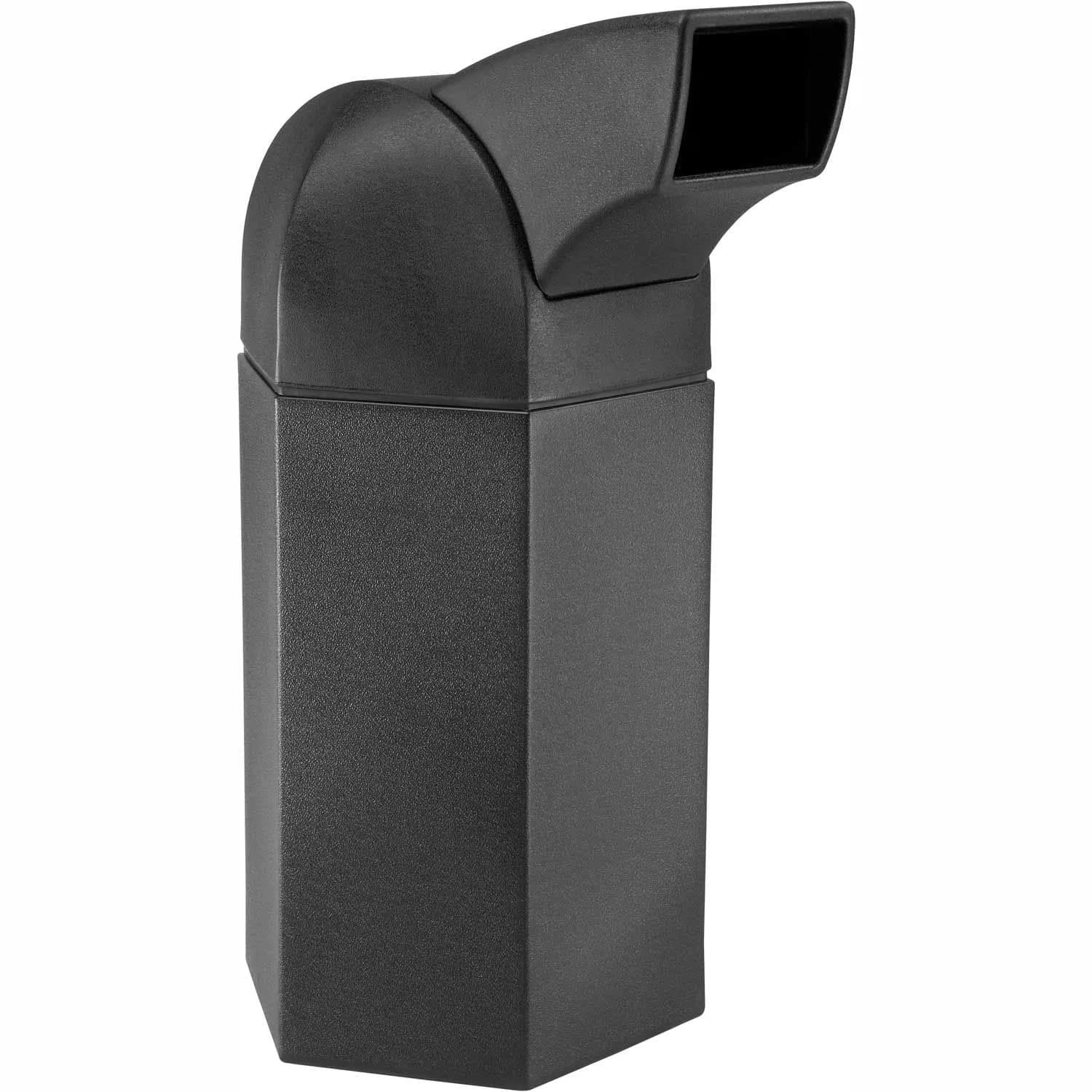 Commercial Zone Drive-Thru Waste Container 50 gal Hexagon Black | Industrial Plastic Trash Bin for Outdoor Use