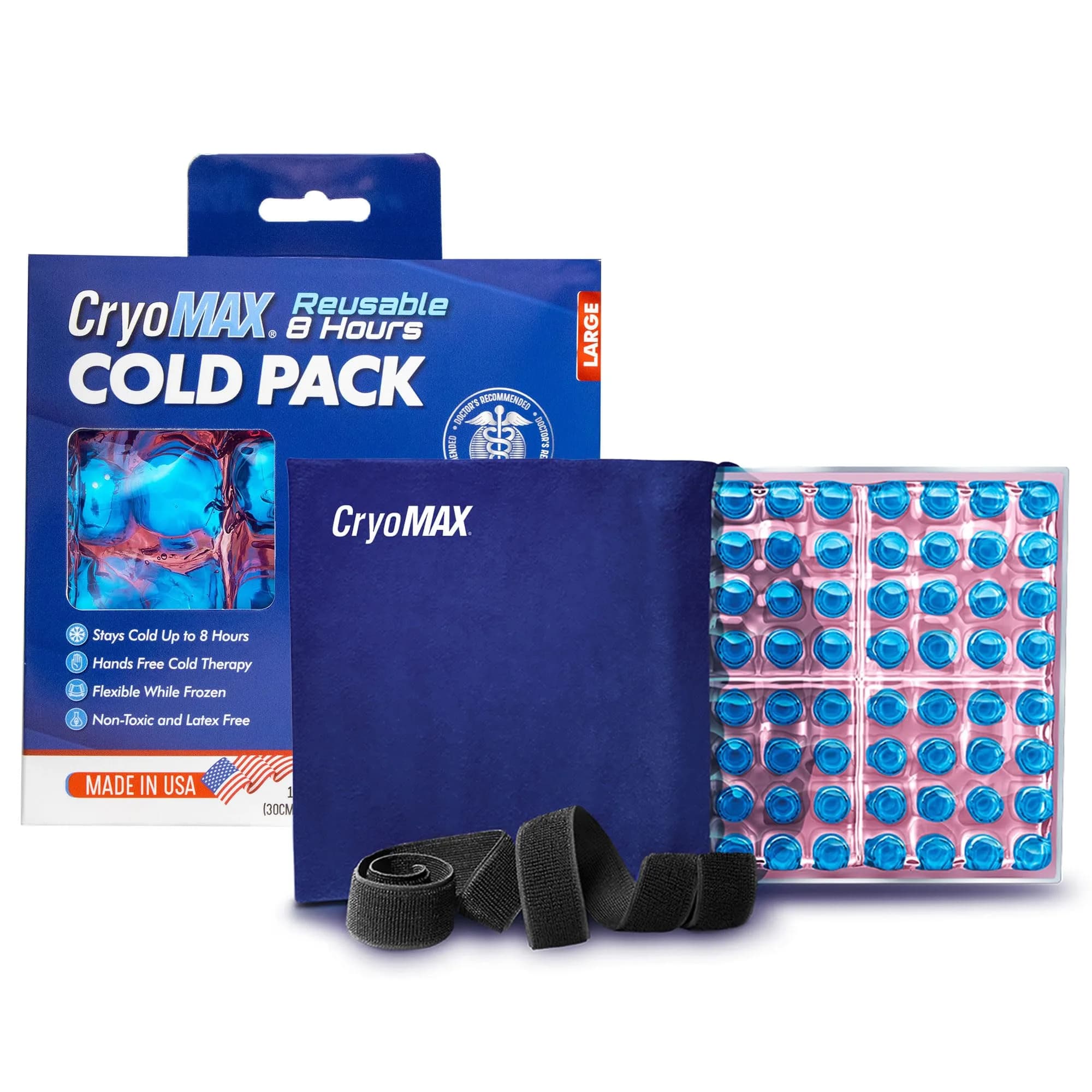 Cryo-MAX Reusable Cold Pack 30cm x 30cm (12" x 12") | 8 Hour Cold Therapy for Pain Relief - main product image