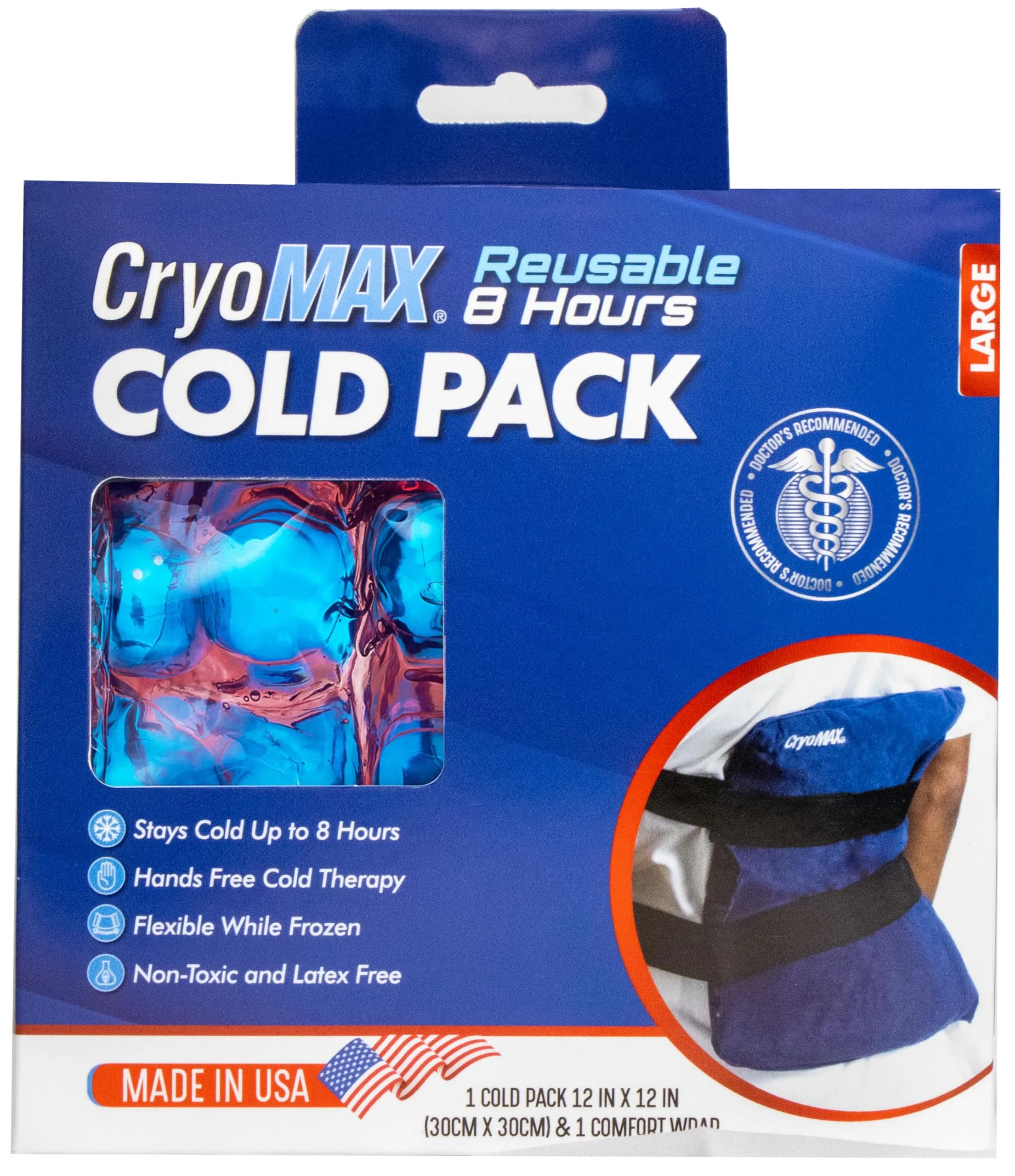 Cryo-MAX Reusable Cold Pack 30cm x 30cm (12" x 12") | 8 Hour Cold Therapy for Pain Relief - view 2