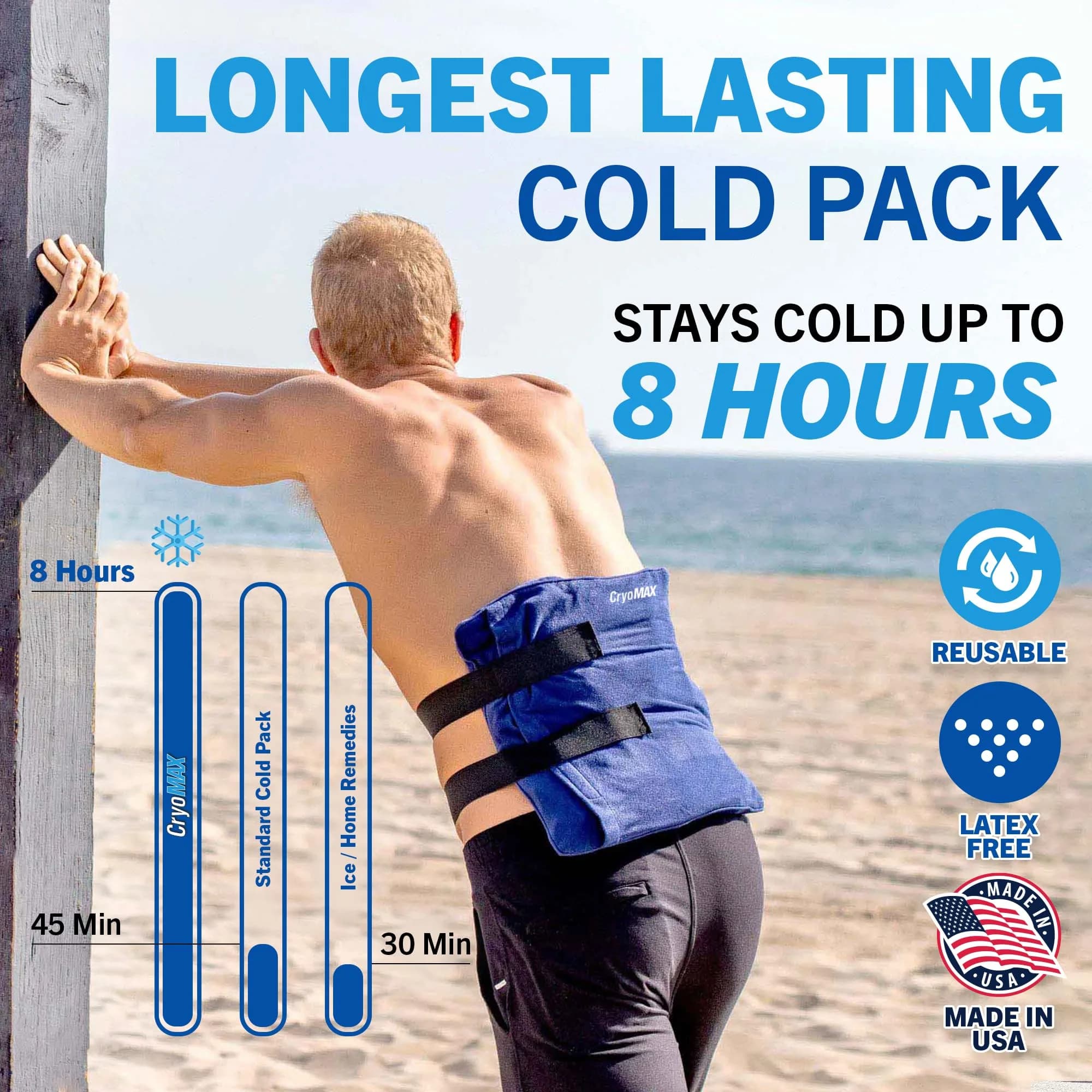 Cryo-MAX Reusable Cold Pack 30cm x 30cm (12" x 12") | 8 Hour Cold Therapy for Pain Relief - view 3