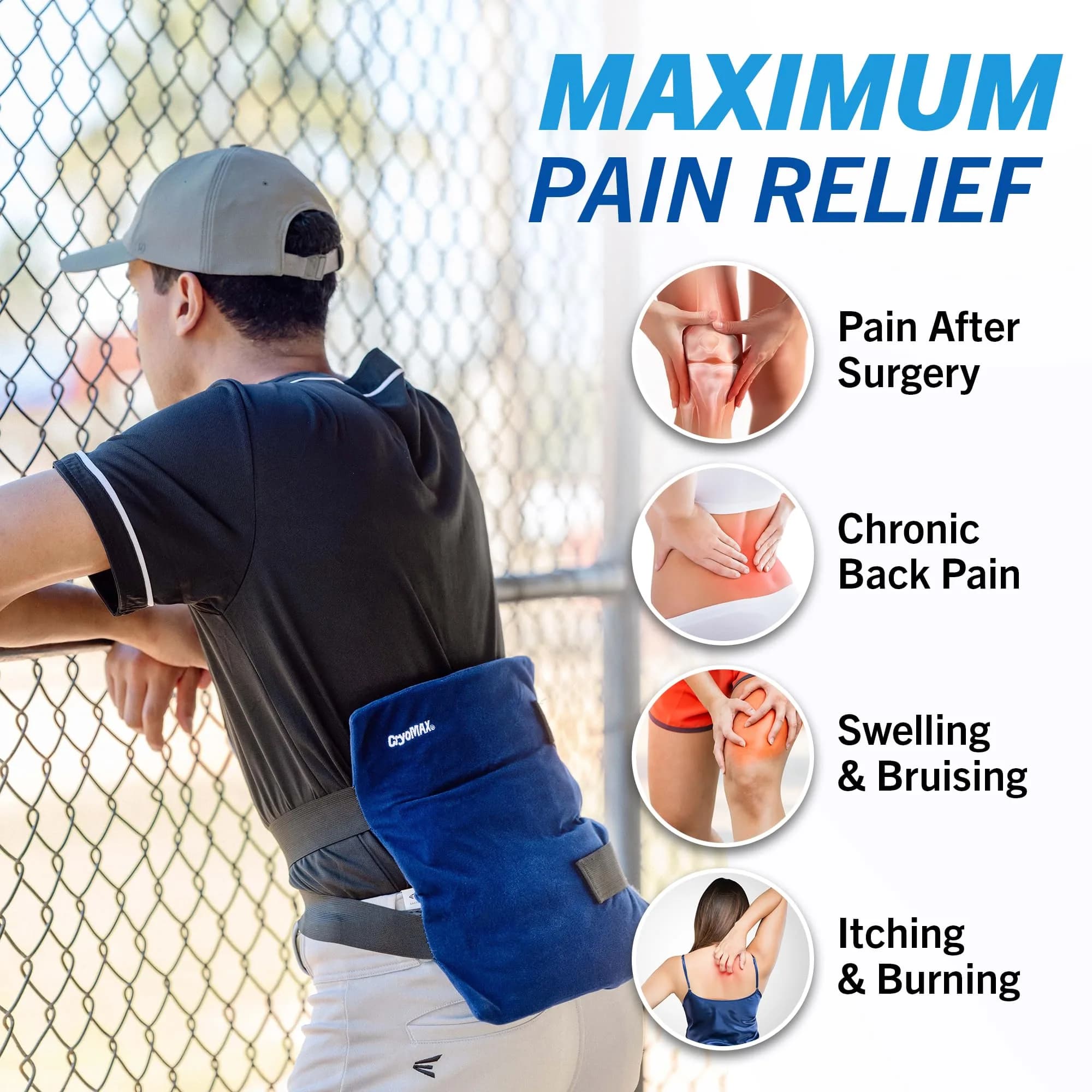 Cryo-MAX Reusable Cold Pack 30cm x 30cm (12" x 12") | 8 Hour Cold Therapy for Pain Relief - view 4