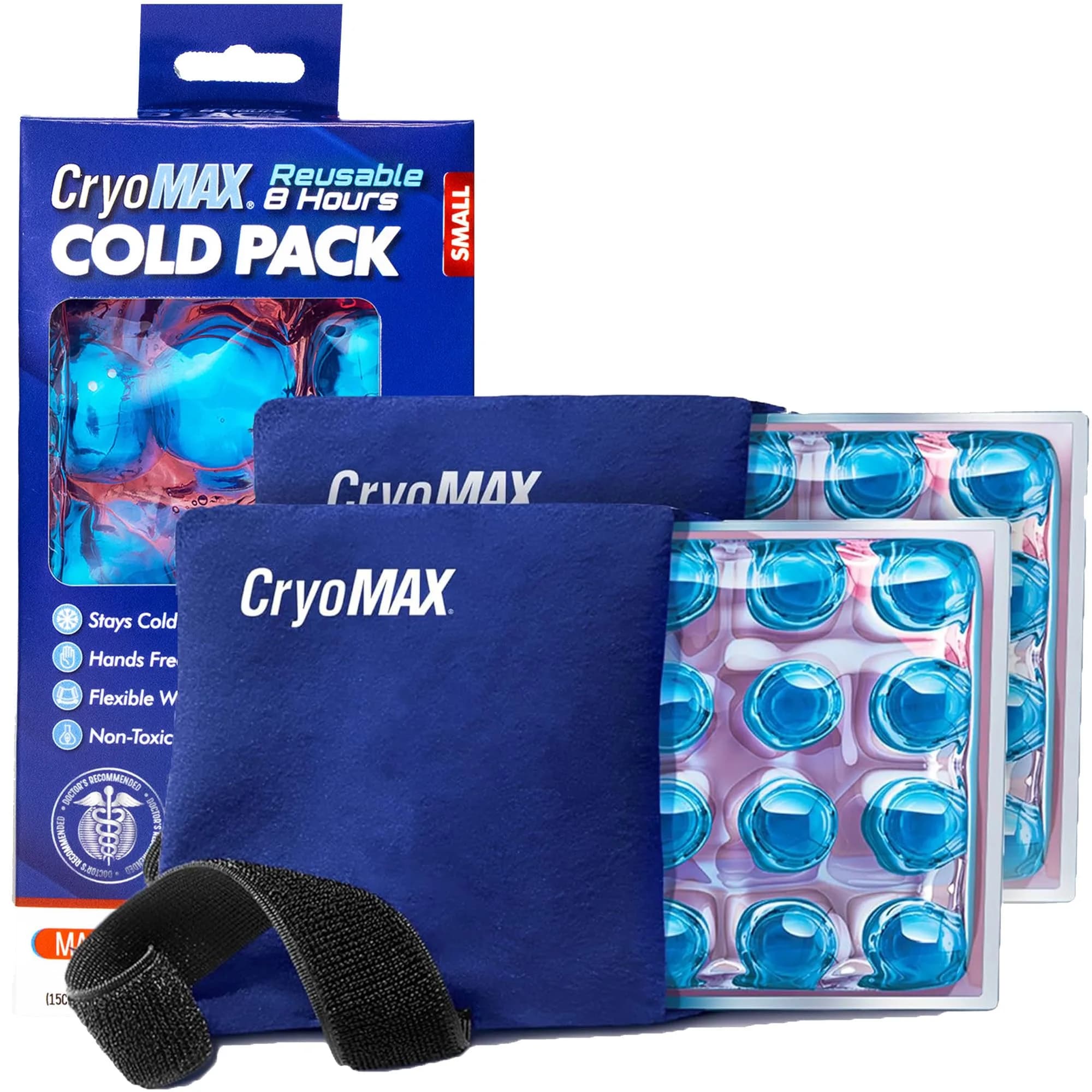 Cryo-MAX Reusable Cold Pack, Small 15cm x 15cm (6"x 6") - Pack of 2 | 8 Hour Cold Therapy - main product image