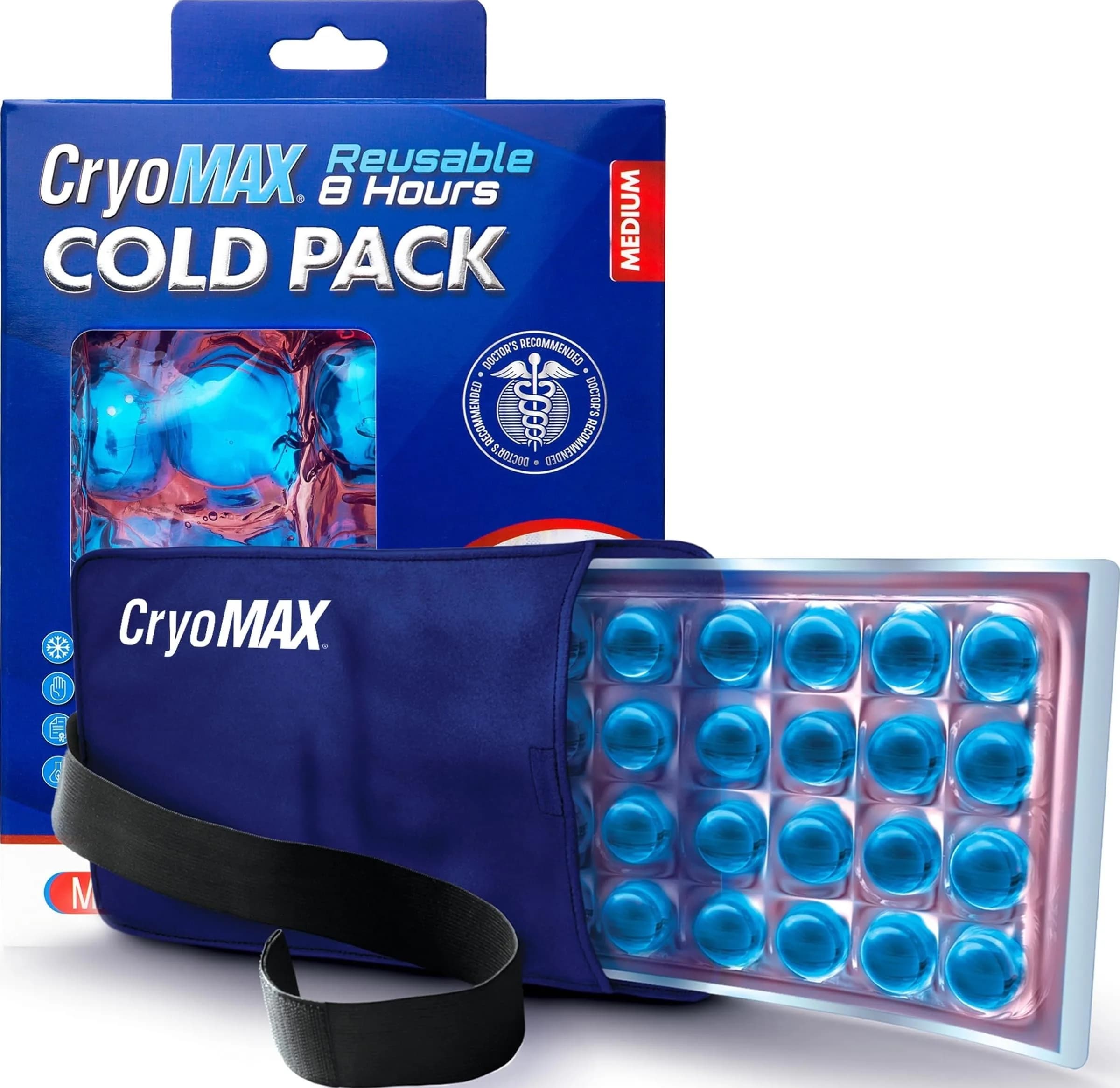 Cryo-Max Cold Pack Medium 6" x 12" (1 Count) | 8-Hour Reusable Cold Therapy for Elbows, Knees, Neck - main product image