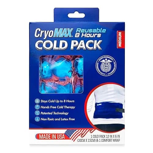 Cryo-Max Cold Pack Medium 6" x 12" (1 Count) | 8-Hour Reusable Cold Therapy for Elbows, Knees, Neck thumbnail 2