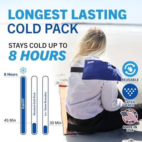 Cryo-Max Cold Pack Medium 6" x 12" (1 Count) | 8-Hour Reusable Cold Therapy for Elbows, Knees, Neck thumbnail 3