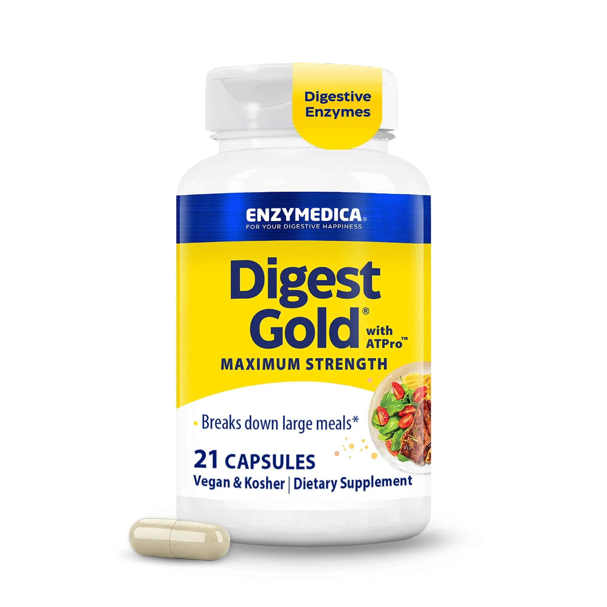 Enzymedica Digest Gold, Maximum Strength, 21 Capsules | Supports Digestion & Energy