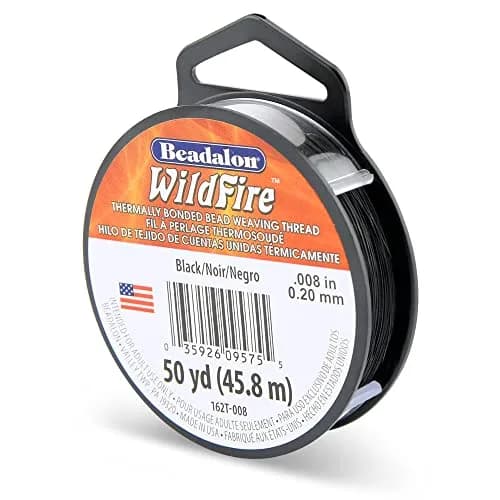 Beadalon Wildfire Beading Thread Jewelry Fishing Line, Black - 0.2 mm (0.008 in) / 45.7 m (50 yd) | 10 lb Break Strength thumbnail 1