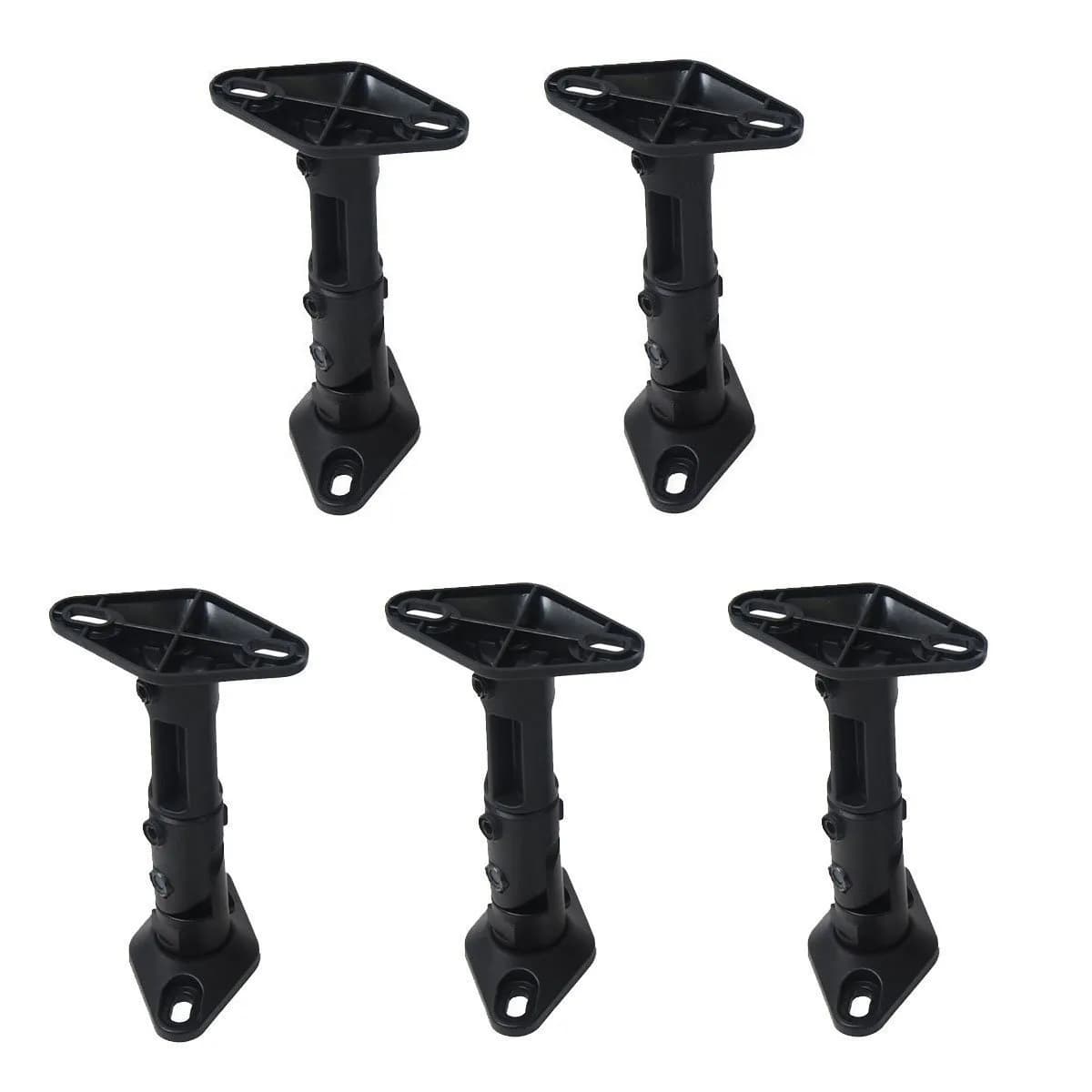VideoSecu 5 Speaker Wall Ceiling Mount Brackets Black for Home Theater Satellite Speakers 1XZ (Black, 5 Pack) | Adjustable, 8 lb Load Capacity — Black