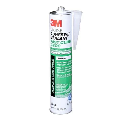 3M Marine Adhesive Sealant Fast Cure 4200FC, White, 295 mL (10 fl oz) | Bonds Above & Below Waterline thumbnail 1