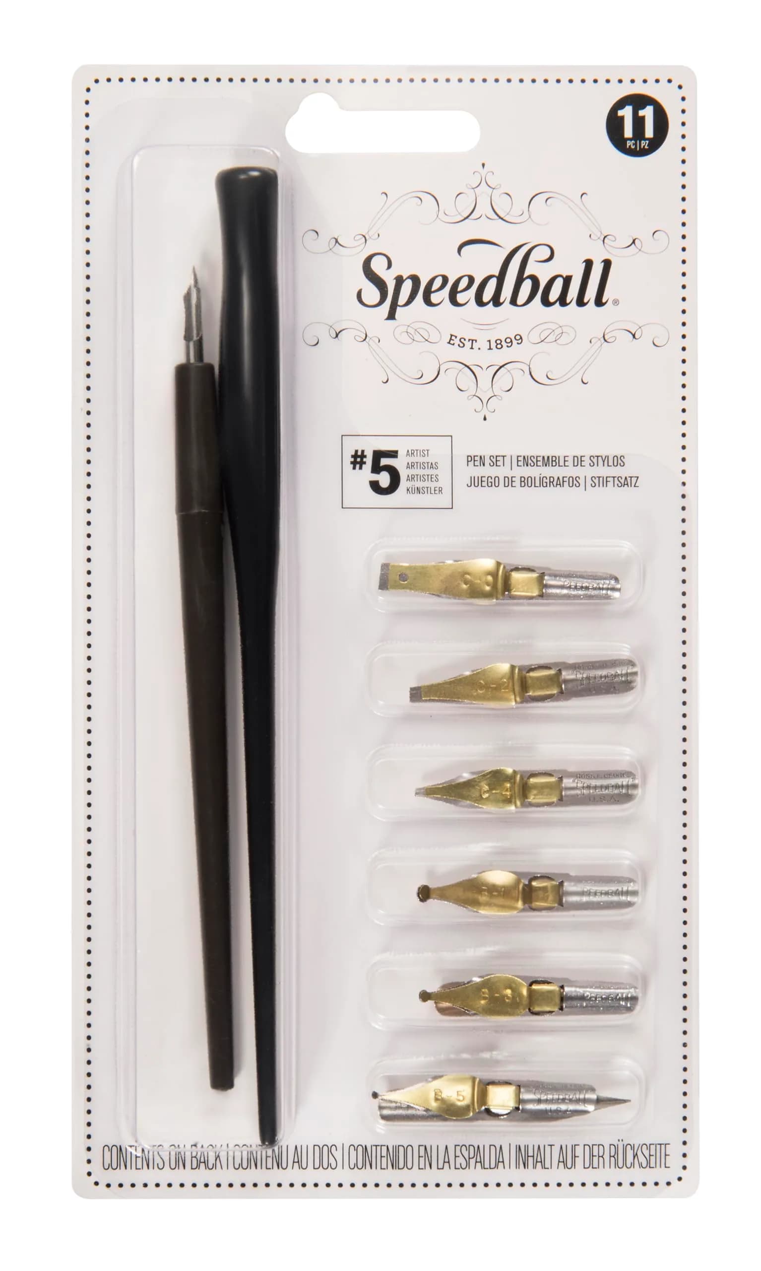 Speedball No. 5 Artists Pen Set - 2 Penholders & 8 Nibs | Calligraphy, Lettering, Sketching - main product image