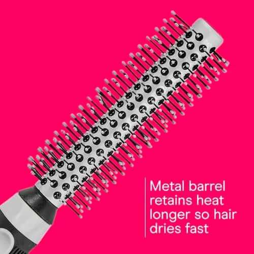 Conair Grip & Style Metal Round Brush, Nylon Bristle Hair Brush for Blowout Styling, For Short Hair Lengths, 1.375 inch Barrel thumbnail 4