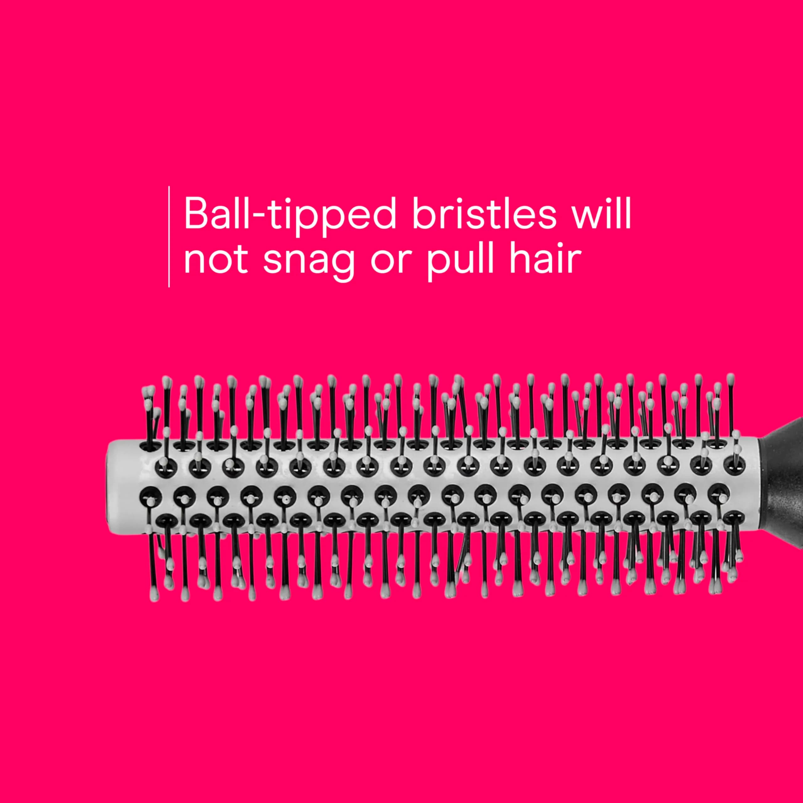 Conair Grip & Style Metal Round Brush, Nylon Bristle Hair Brush for Blowout Styling, For Short Hair Lengths, 1.375 inch Barrel - view 5