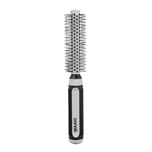 Conair Grip & Style Metal Round Brush, Nylon Bristle Hair Brush for Blowout Styling, For Short Hair Lengths, 1.375 inch Barrel thumbnail 1
