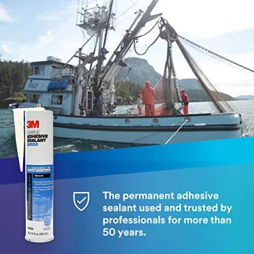 3M Marine Adhesive Sealant 5200 Black 10 fl oz (295.7 ml) | Permanent Bonding & Sealing for Boats & RVs thumbnail 2