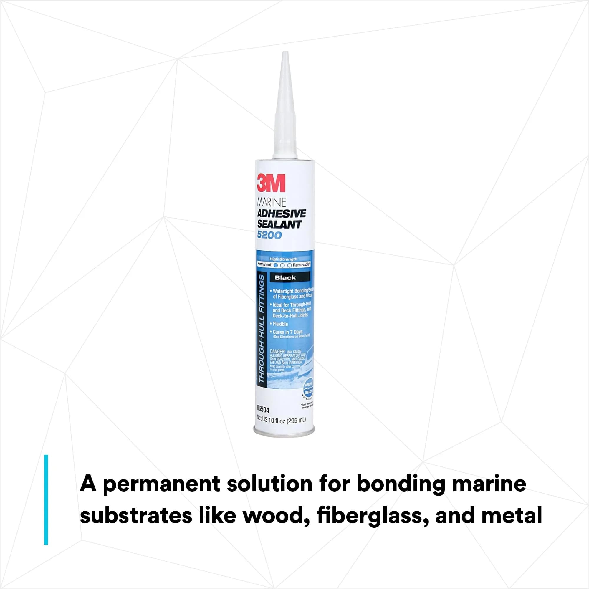 3M Marine Adhesive Sealant 5200 Black 10 fl oz (295.7 ml) | Permanent Bonding & Sealing for Boats & RVs - view 3