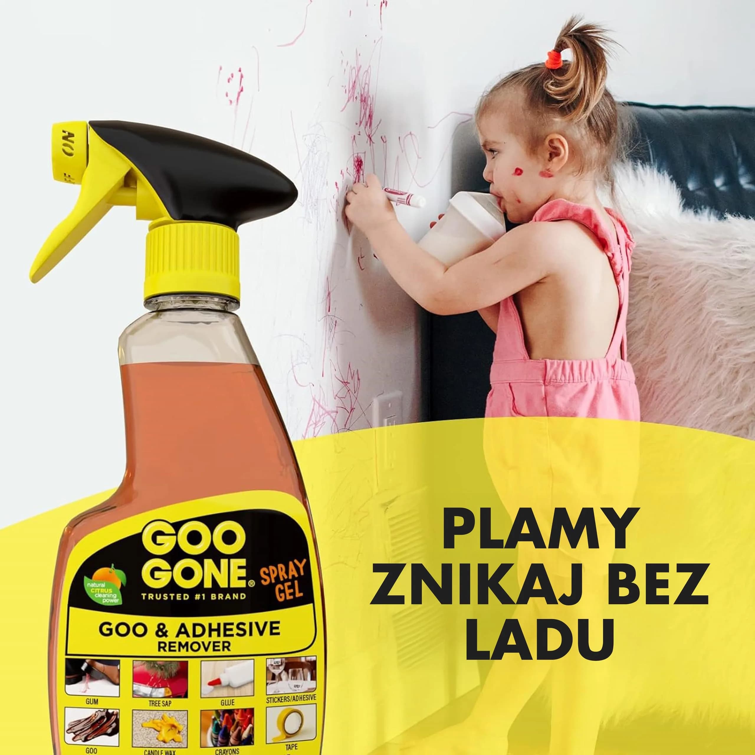 Goo Gone Adhesive Remover Spray Gel 355ml (12 Fl Oz) | Removes Stickers, Labels, Tar, Grease & More - view 7