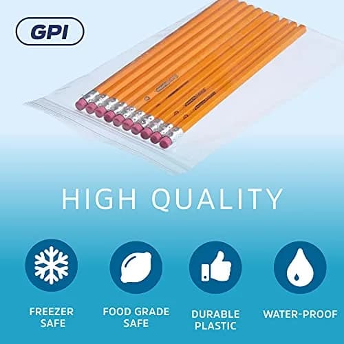 GPI 5" x 8" Zip Bags | 1000 Pack, 2 Mil, Reclosable, for Storage & Packaging thumbnail 4