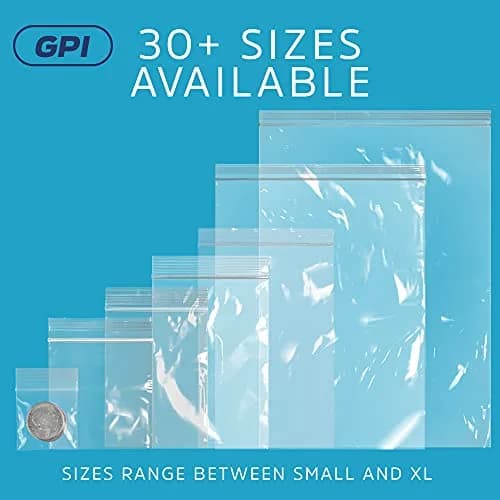 GPI 5" x 8" Zip Bags | 1000 Pack, 2 Mil, Reclosable, for Storage & Packaging thumbnail 8