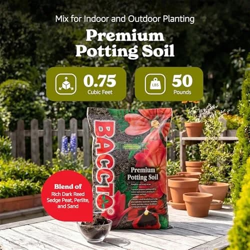 BACCTO Michigan Peat General Purpose Premium Potting Soil with Perlite, 50 lb | All-Purpose Garden Soil for Healthy Plants thumbnail 2