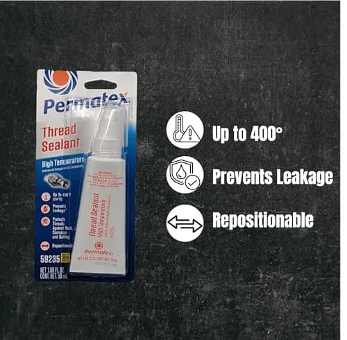 Permatex High Temperature Thread Sealant 50ml (156ml Total) | Resists Leakage & Vibration thumbnail 2