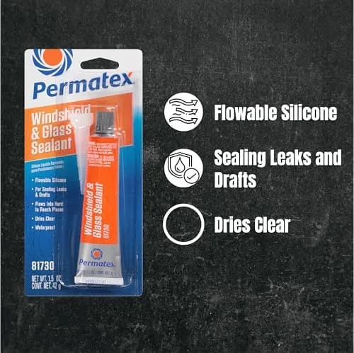 Permatex Flowable Silicone Windshield and Glass Sealer 18 fl oz (Pack of 12) | Seals Leaks in Hard-to-Reach Areas thumbnail 2