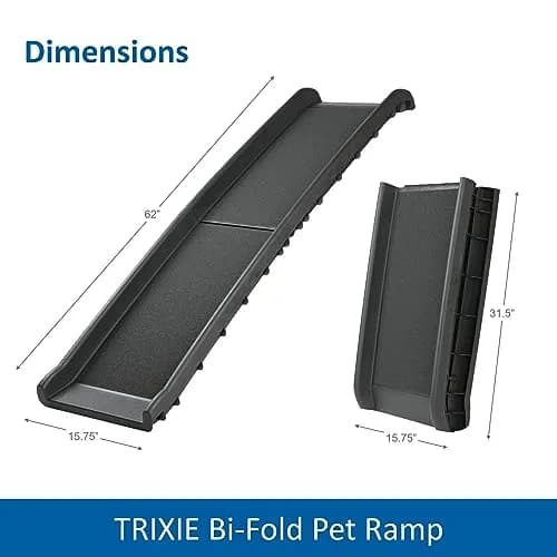 TRIXIE Folding Pet Ramp, Black | Non-slip, Lightweight, Supports 200 lbs, 61.4" Long thumbnail 4