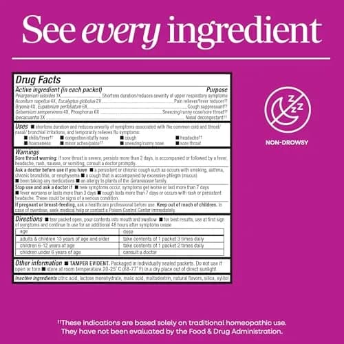 Nature's Way Umcka Cold & Flu Relief FastActives Berry 60 Count (1.8 oz) | Homeopathic Medicine for Cold & Flu Symptoms thumbnail 7