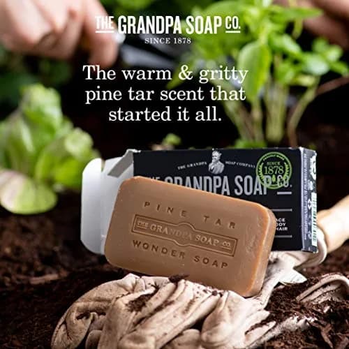 Grandpa's Pine Tar Soap 4.25 oz (120.5 g) | Natural Vegetable-Based Cleanser for Skin Irritations thumbnail 4