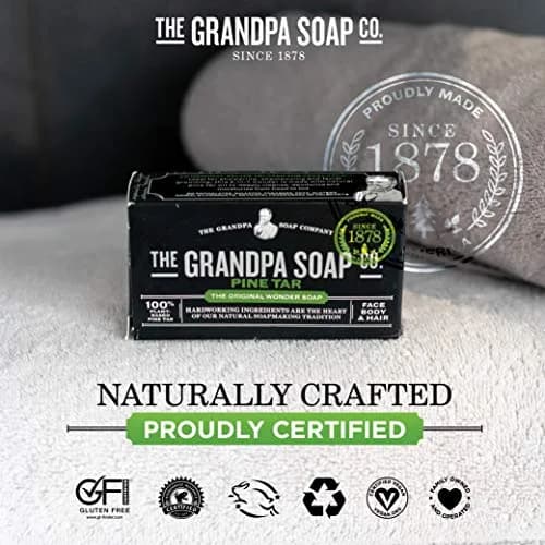Grandpa's Pine Tar Soap 4.25 oz (120.5 g) | Natural Vegetable-Based Cleanser for Skin Irritations thumbnail 5