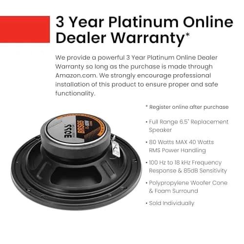 BOSS Audio Systems BRS65 6.5 Inch 80W Car Door Speaker | 4 Ohm Impedance thumbnail 2