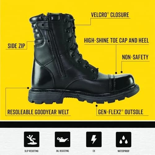 Thorogood 834-688870M Genflex2® Tactical Jump Boot 8 Inch Side Zipper Work Boot | Durable, Water-Resistant, Ankle Support thumbnail 3