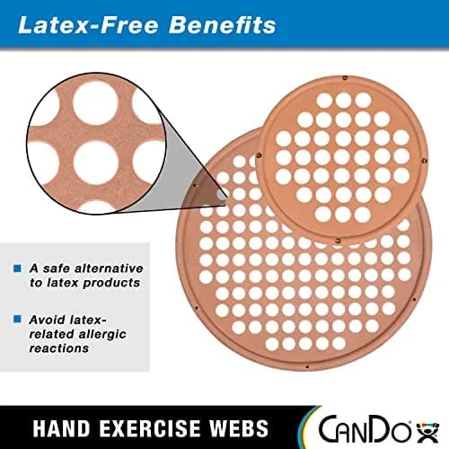 CanDo Hand Exercise Webs for Physical Therapy, Grip Strengthening, and Hand, Finger, Wrist Resistance Workouts, Portable Size, Latex Free, 14" Diameter (XX-Light) thumbnail 5