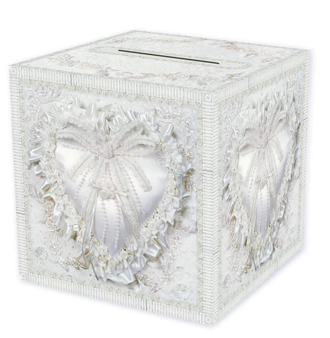 Beistle White Paper Card Box for Weddings & Anniversaries | 30.48cm x 30.48cm (12" x 12")