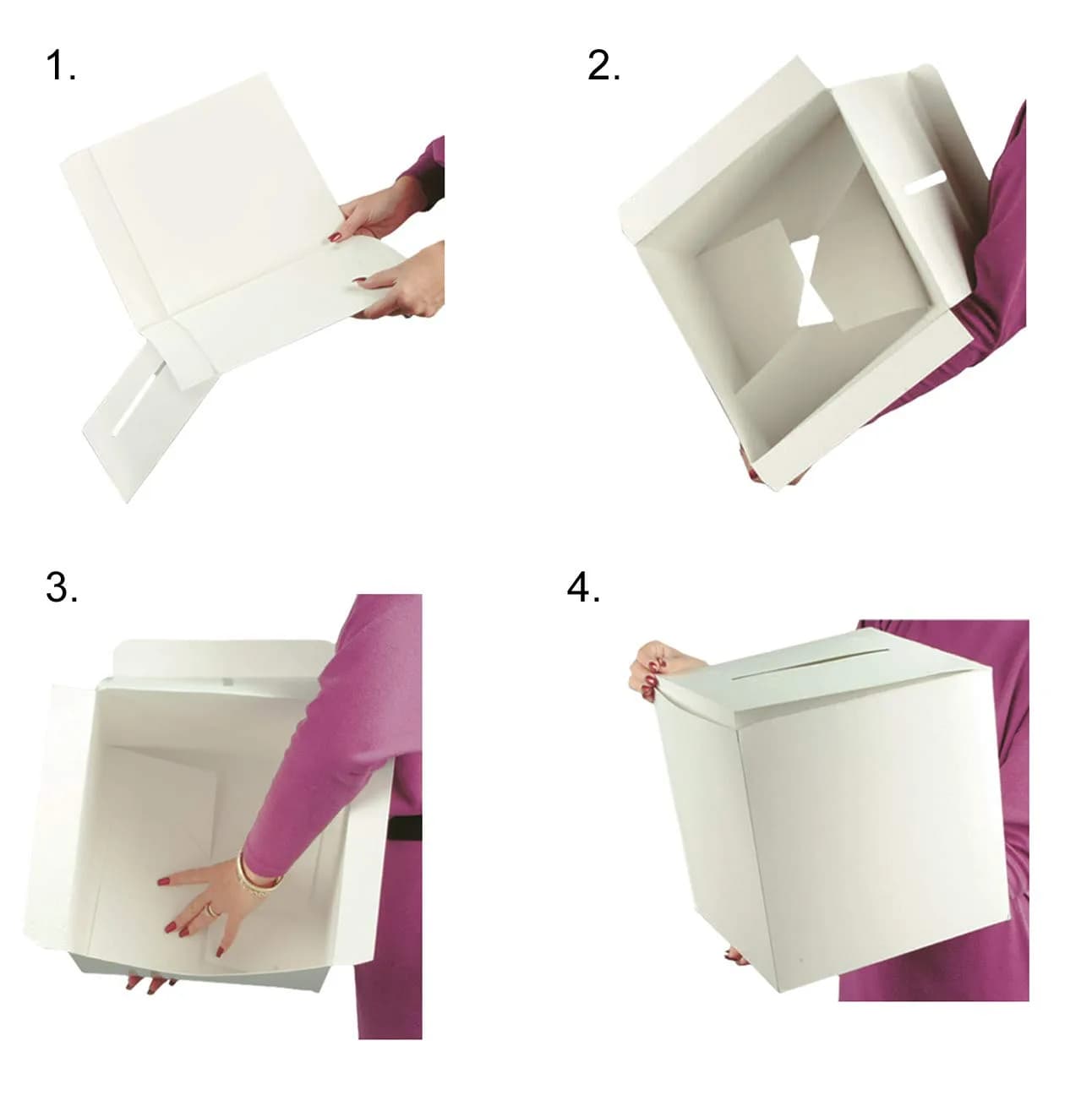 Beistle White Paper Card Box for Weddings & Anniversaries | 30.48cm x 30.48cm (12" x 12") - view 5
