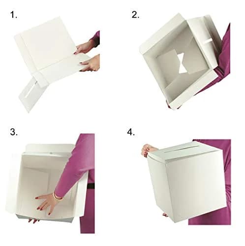 Beistle White Paper Card Box for Weddings & Anniversaries | 30.48cm x 30.48cm (12" x 12") thumbnail 5