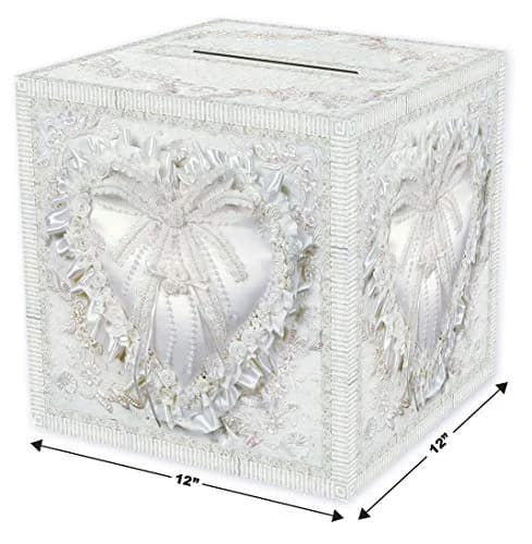 Beistle White Paper Card Box for Weddings & Anniversaries | 30.48cm x 30.48cm (12" x 12") thumbnail 2