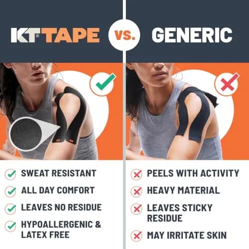 KT Tape, Original Cotton, Elastic Kinesiology Tape, 20 Precut Strips, Beige | Daily Muscle & Joint Support thumbnail 4